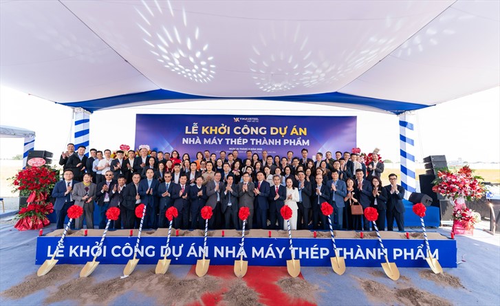 Vinausteel Commences Construction of Finished Steel Plant Project in Hung Yen